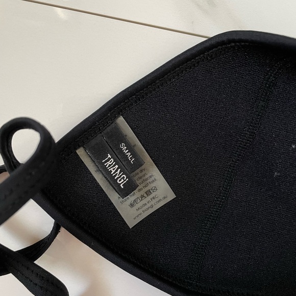 Black Triangl Swimwear Faux Leather Neoprene Bikini Top Size Small (Top Only) - Picture 3 of 6